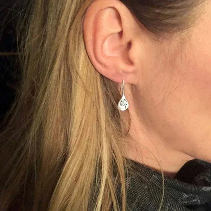 Boucles d'oreilles vintage en argent avec fleurs