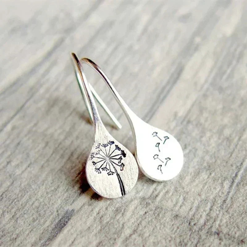 Boucles d'oreilles vintage en argent avec fleurs