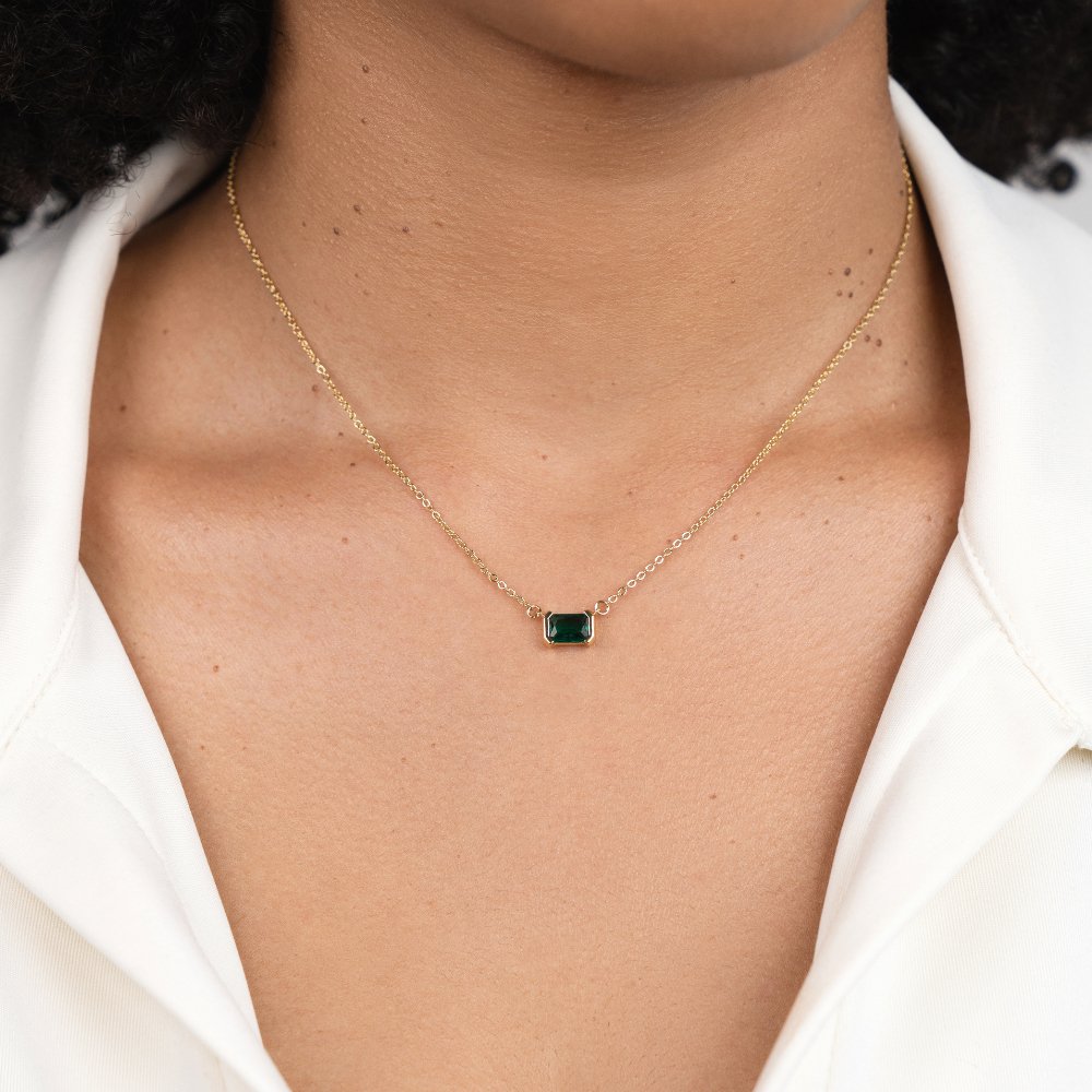 Collier Émeraude Verte Moni