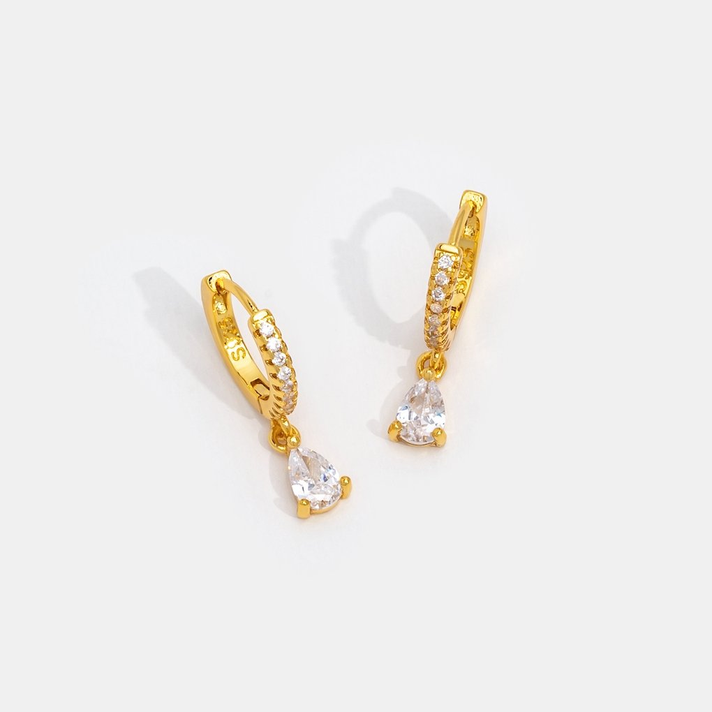 Boucles d'oreilles en cristal doré premium