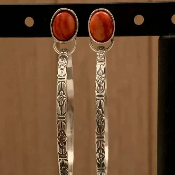 Boucles d'oreilles boho en onyx vintage