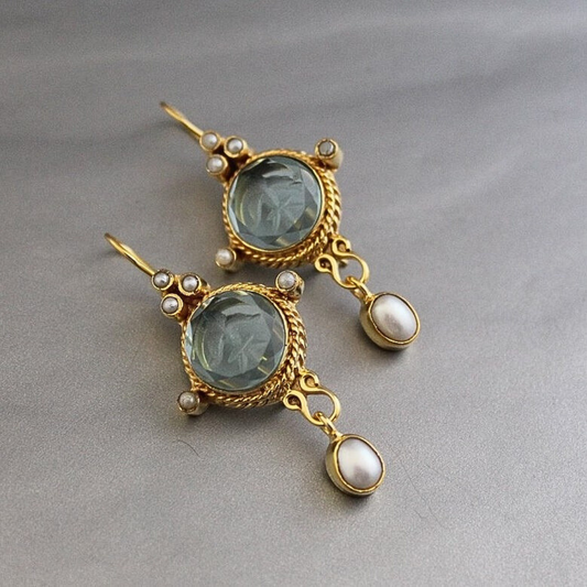 Boucles d'oreilles en perles vintage Merena