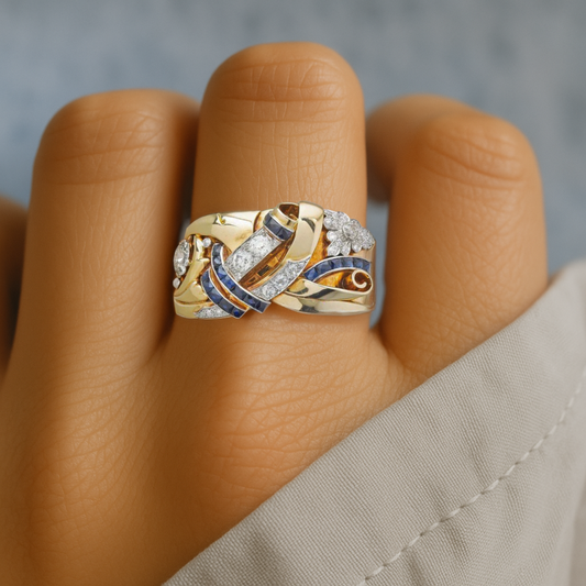Bague en Zirconium Vintage Doré