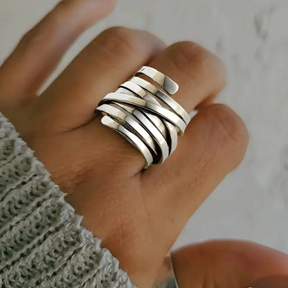 Bliss - Bague en Argent Vintage Épaisse