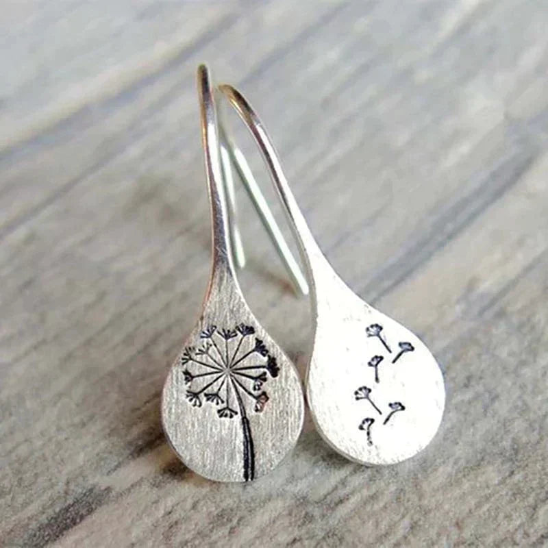 Boucles d'oreilles vintage en argent avec fleurs
