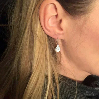 Boucles d'oreilles vintage en argent avec fleurs