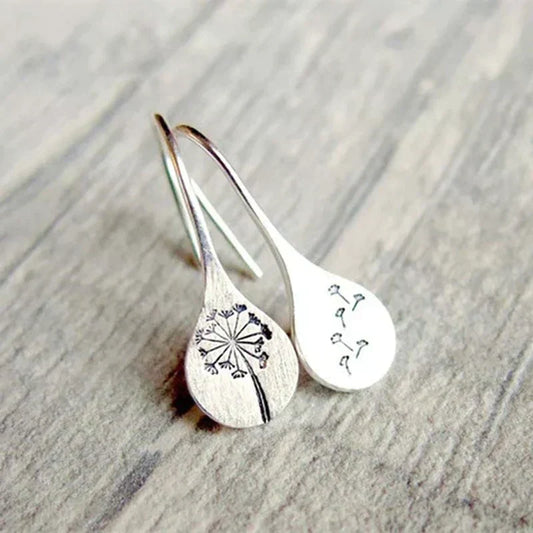 Boucles d'oreilles vintage en argent avec fleurs