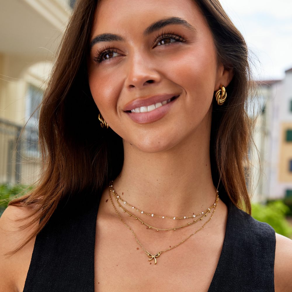 Collier en Perles Blanches Ren