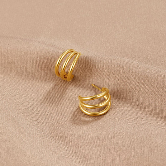 Boucles d'oreilles Ana Triple Or