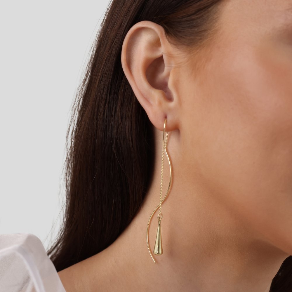 Boucles d'oreilles en forme de goutte d'eau avec franges