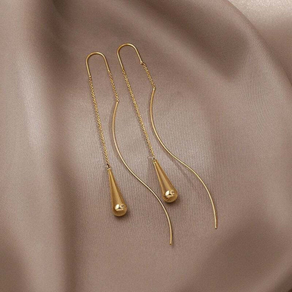 Boucles d'oreilles en forme de goutte d'eau avec franges