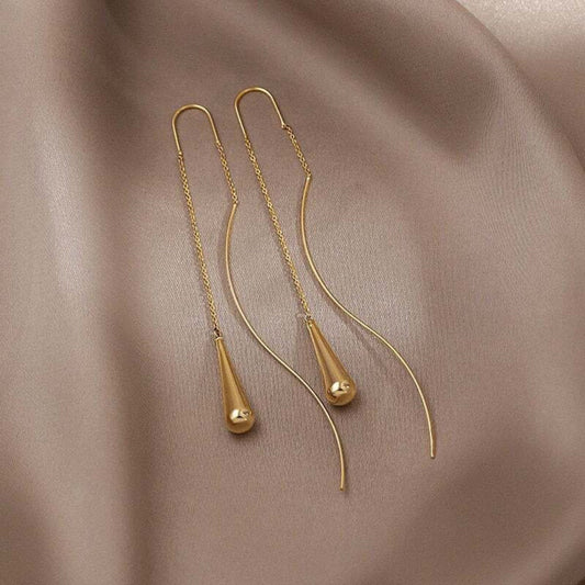 Boucles d'oreilles en forme de goutte d'eau avec franges
