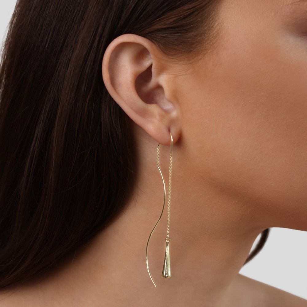 Boucles d'oreilles en forme de goutte d'eau avec franges