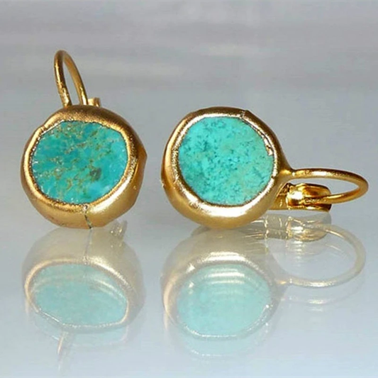 Boucles d'oreilles en or avec turquoise