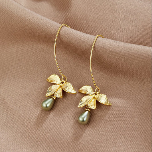 Boucles d'oreilles Jade Perle & Pétale