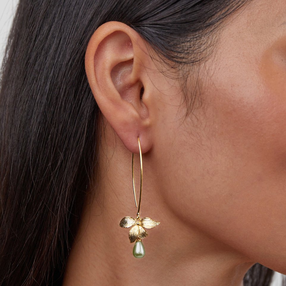 Boucles d'oreilles Jade Perle & Pétale