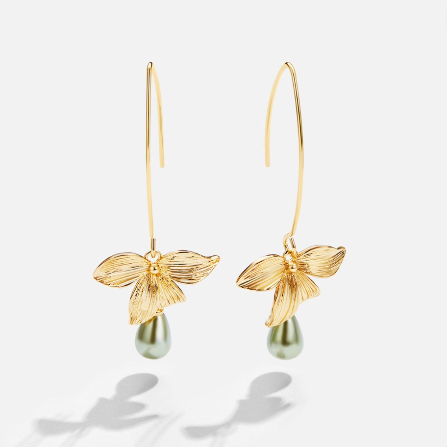 Boucles d'oreilles Jade Perle & Pétale