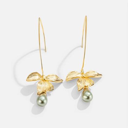 Boucles d'oreilles Jade Perle & Pétale