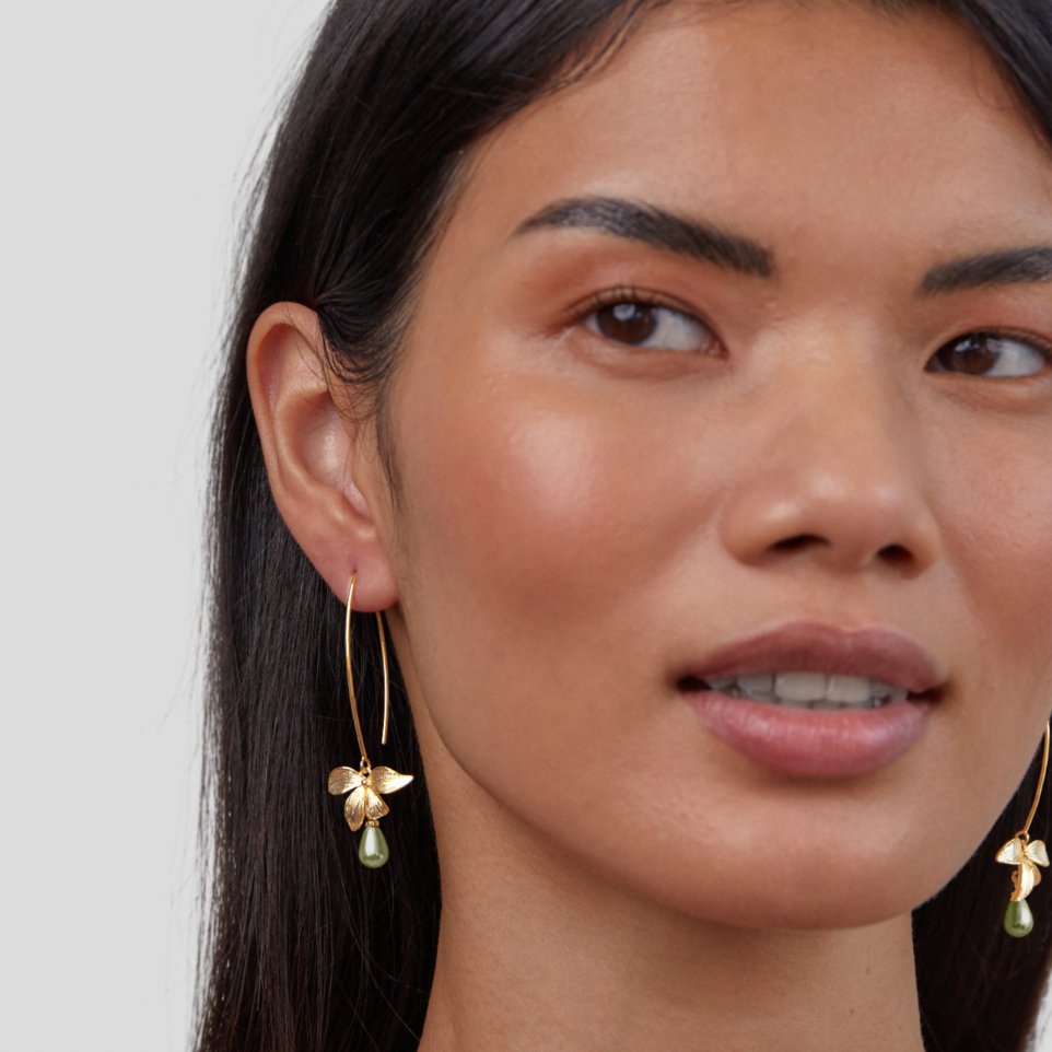 Boucles d'oreilles Jade Perle & Pétale