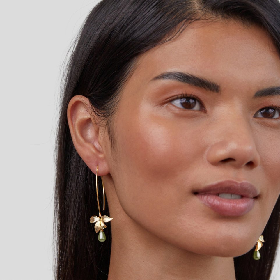 Boucles d'oreilles Jade Perle & Pétale