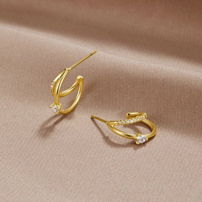 Boucles d'oreilles Artie en cristal doré