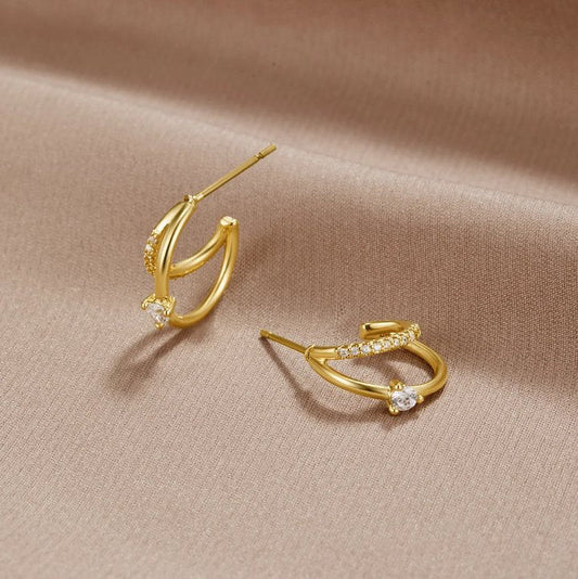Boucles d'oreilles Artie en cristal doré