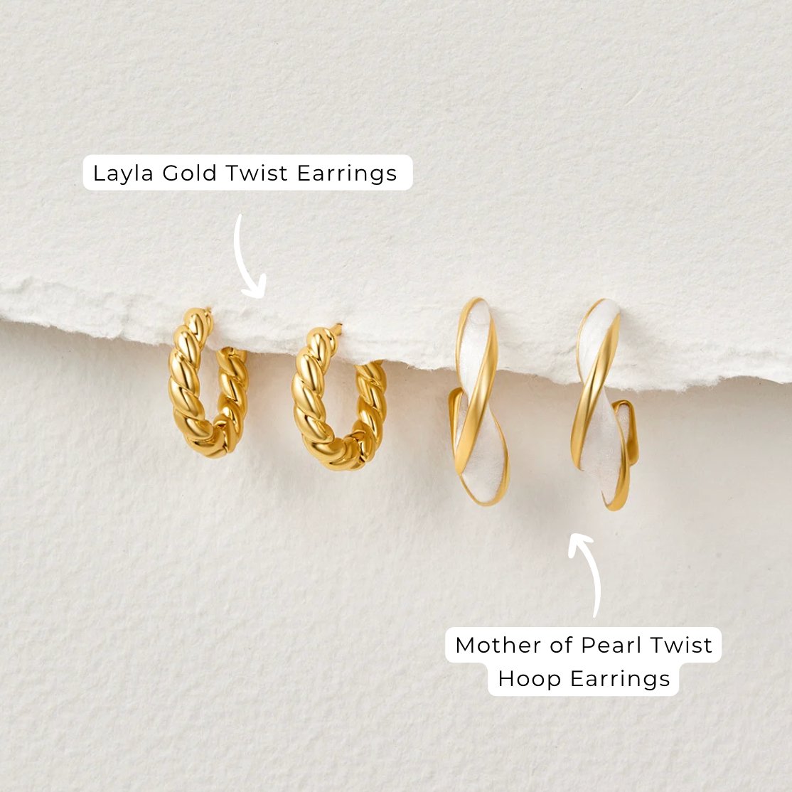 Boucles d'oreilles Luna Gold Twist