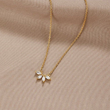 Collier en Cristal Feuille Omelia