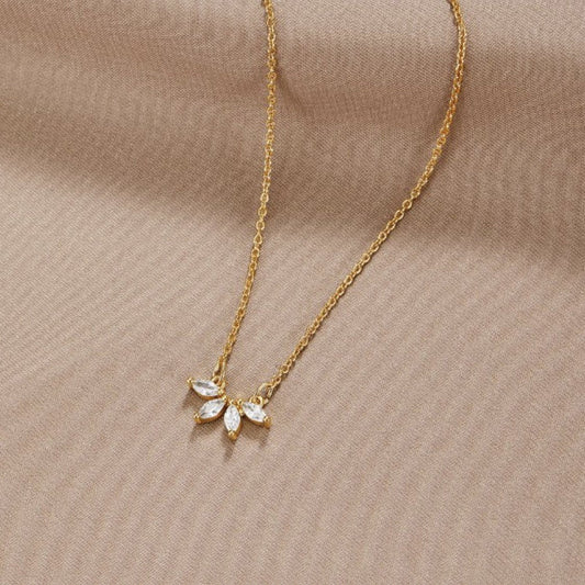 Collier en Cristal Feuille Omelia