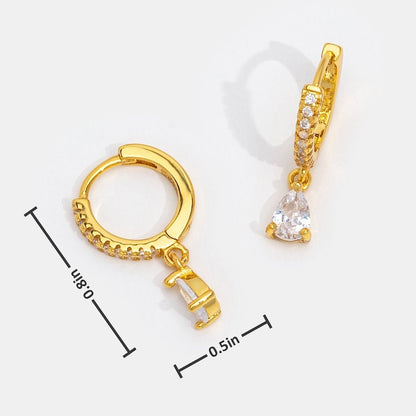 Boucles d'oreilles en cristal doré premium