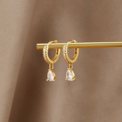 Boucles d'oreilles en cristal doré premium